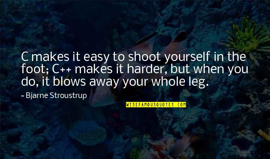 Bjarne Quotes By Bjarne Stroustrup: C makes it easy to shoot yourself in Bjarne Quotes By Bjarne Stroustrup: C makes it easy to shoot yourself in
