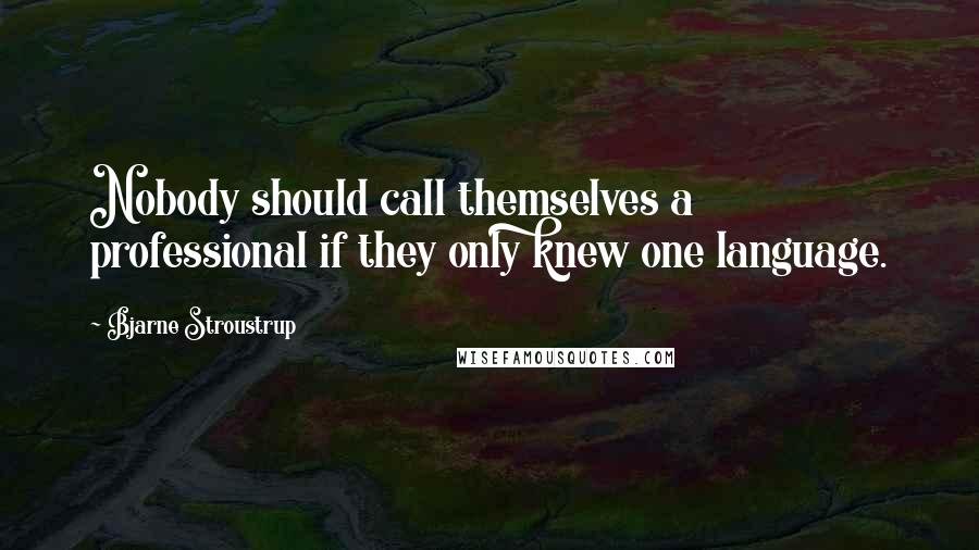 Bjarne Stroustrup quotes: Nobody should call themselves a professional if they only knew one language.