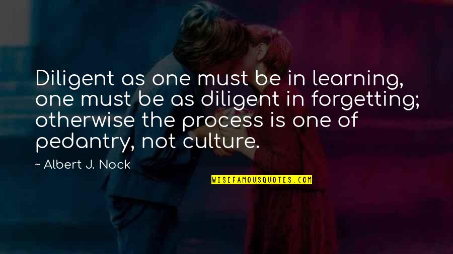 Bjelogrlic Komerc Quotes By Albert J. Nock: Diligent as one must be in learning, one