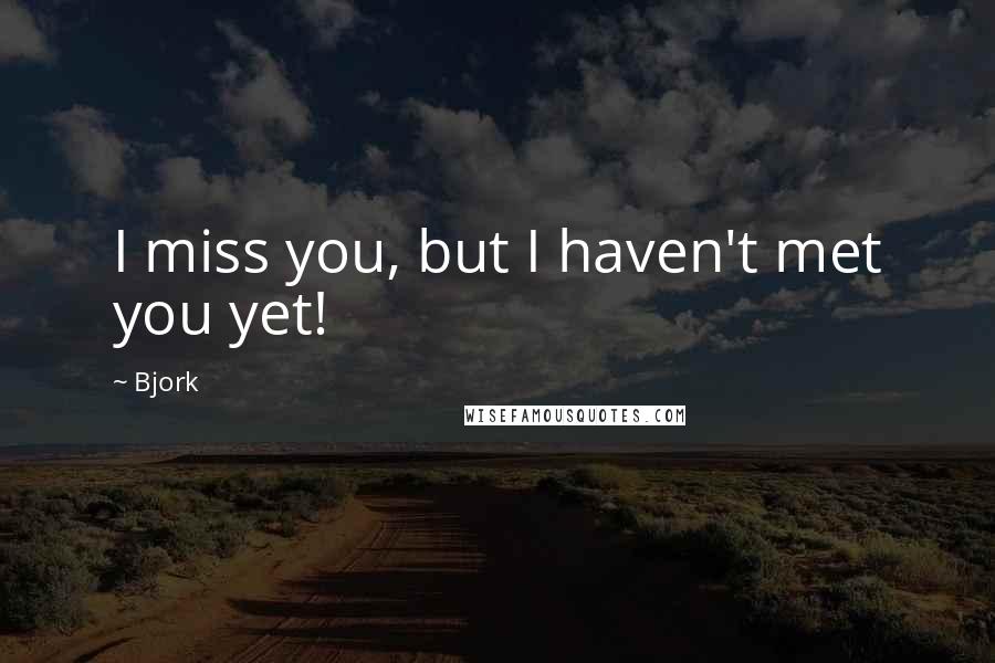 Bjork quotes: I miss you, but I haven't met you yet!