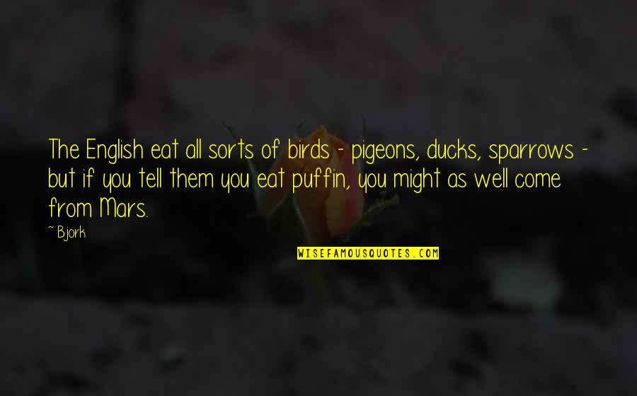 Bjork's Quotes By Bjork: The English eat all sorts of birds -