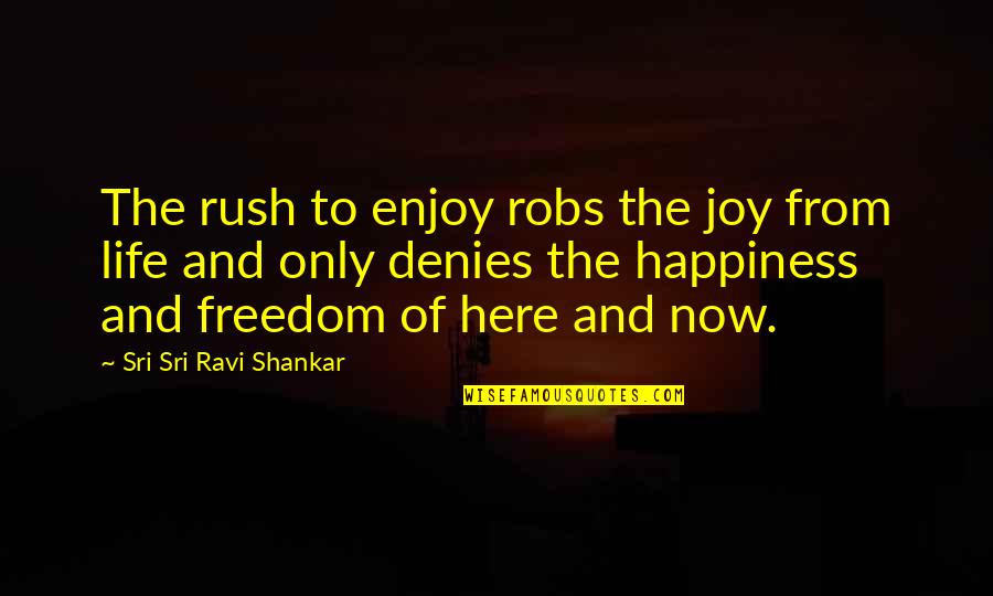 Bjorn Gelotte Quotes By Sri Sri Ravi Shankar: The rush to enjoy robs the joy from