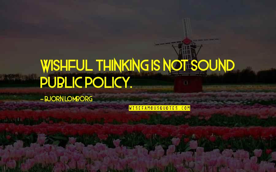 Bjorn Lomborg Quotes By Bjorn Lomborg: Wishful thinking is not sound public policy.