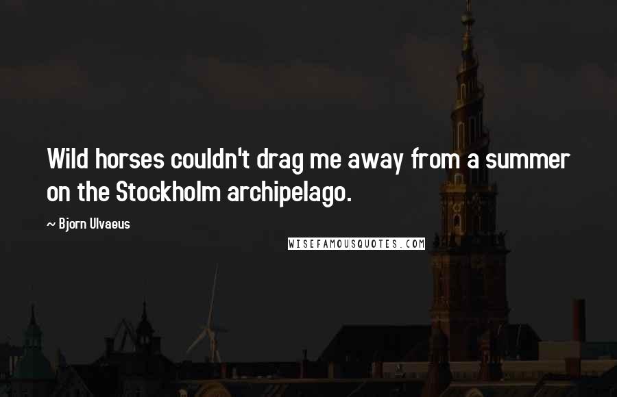 Bjorn Ulvaeus quotes: Wild horses couldn't drag me away from a summer on the Stockholm archipelago.
