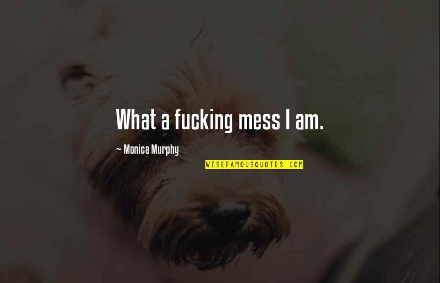 Bkz Goldbhop Quotes By Monica Murphy: What a fucking mess I am.