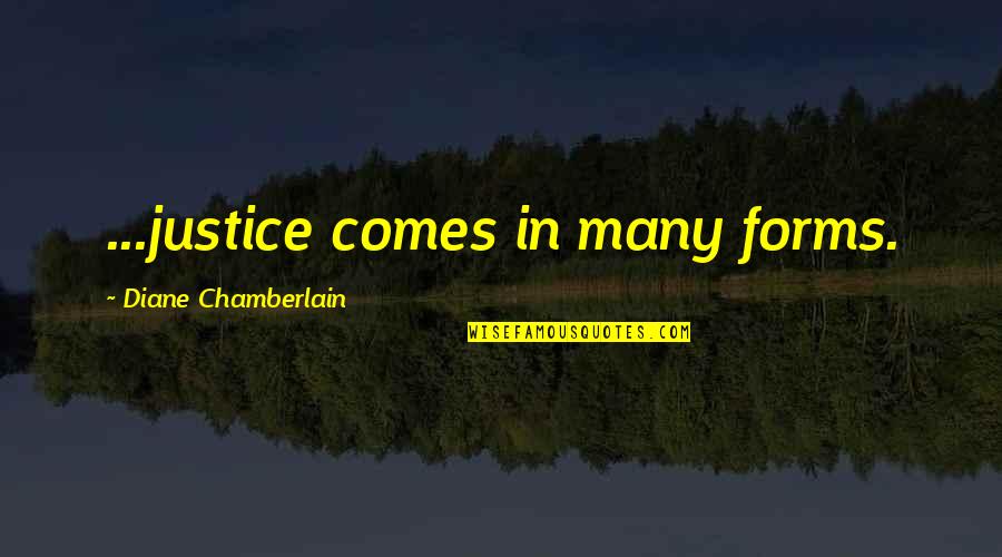 Blaccuweather Forecast Quotes By Diane Chamberlain: ...justice comes in many forms.