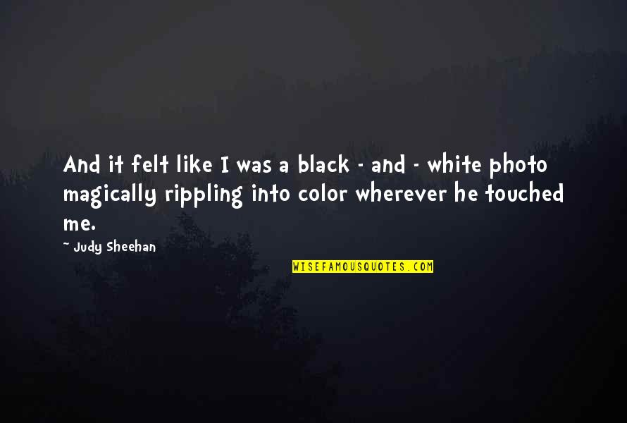 Black And Color Quotes By Judy Sheehan: And it felt like I was a black