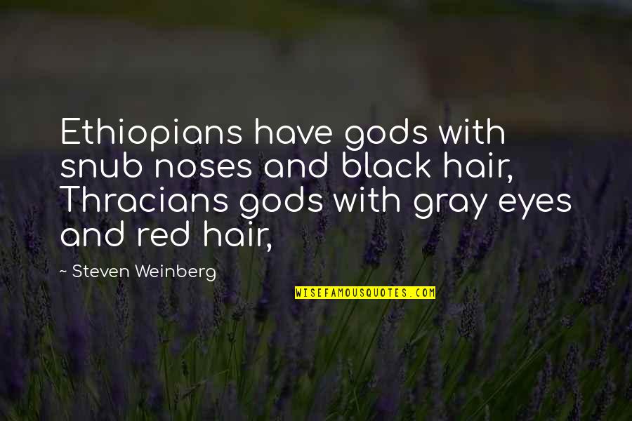Black And Gray Quotes By Steven Weinberg: Ethiopians have gods with snub noses and black