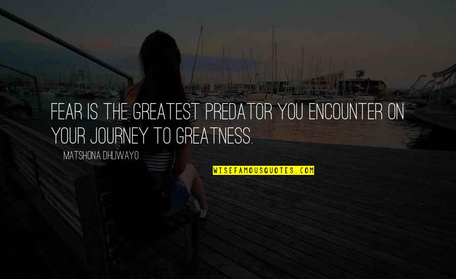 Black And Mild Quotes By Matshona Dhliwayo: Fear is the greatest predator you encounter on Black And Mild Quotes By Matshona Dhliwayo: Fear is the greatest predator you encounter on