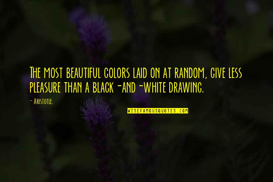 Black And White Colors Quotes By Aristotle.: The most beautiful colors laid on at random,