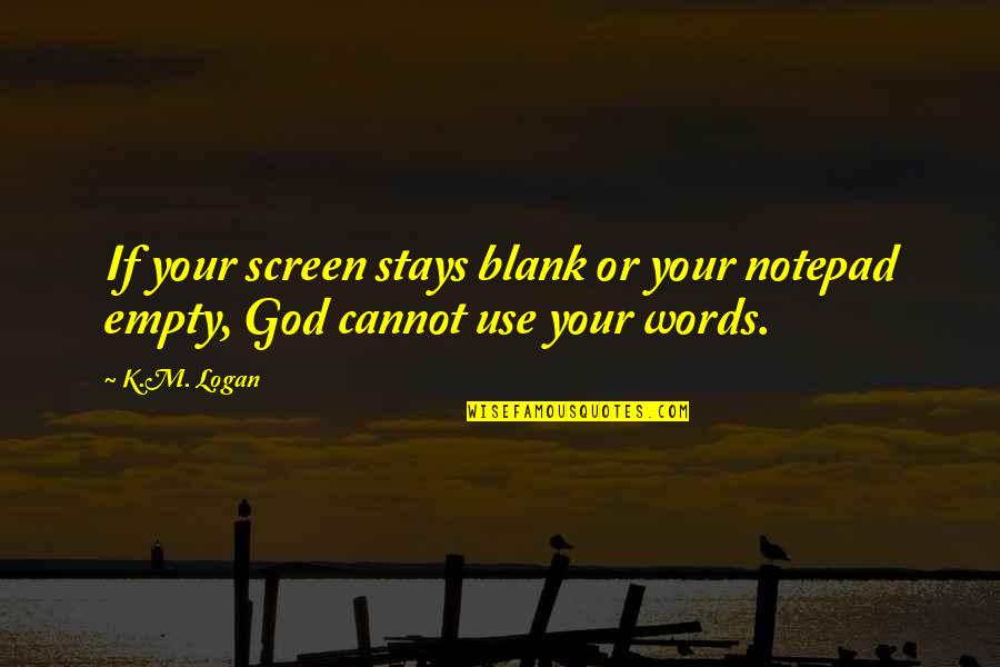 Black And White Printable Quotes By K.M. Logan: If your screen stays blank or your notepad