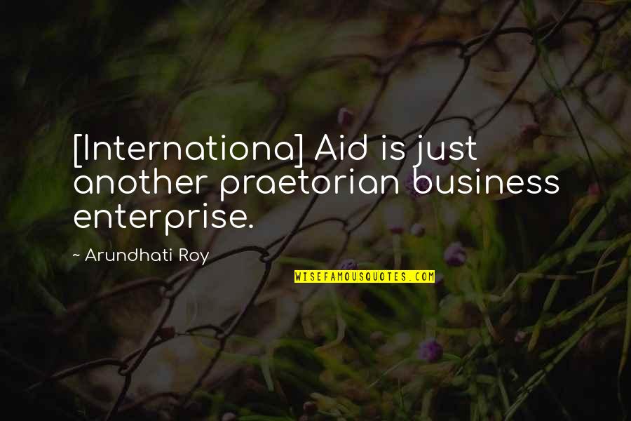 Black Aviator Quotes By Arundhati Roy: [Internationa] Aid is just another praetorian business enterprise.