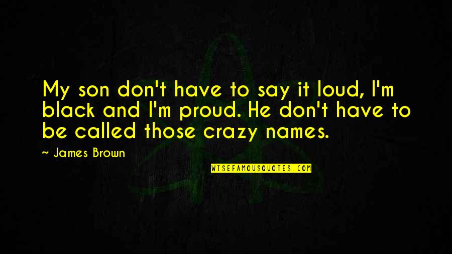 Black Brown Quotes By James Brown: My son don't have to say it loud,