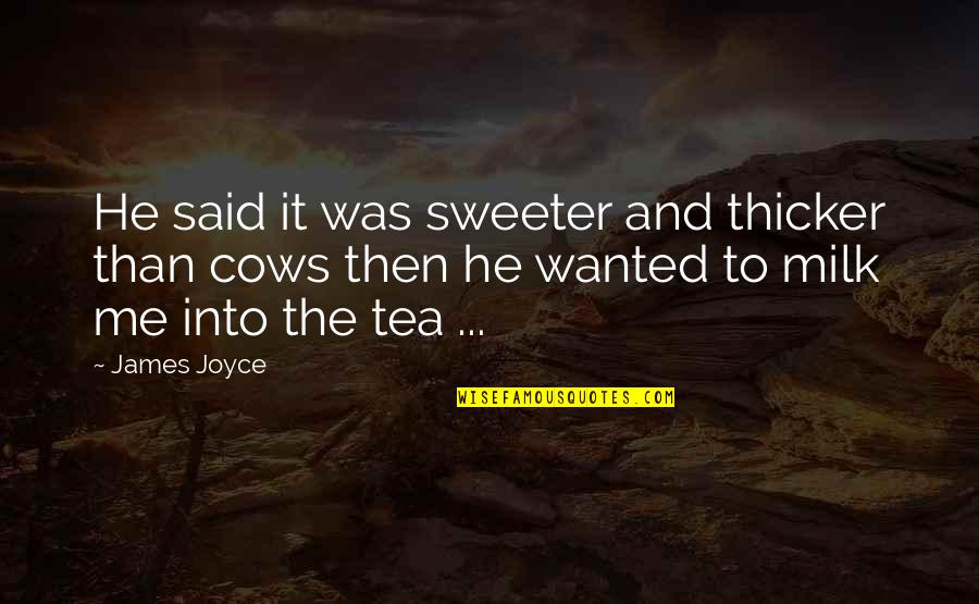 Black Butterflies Quotes By James Joyce: He said it was sweeter and thicker than