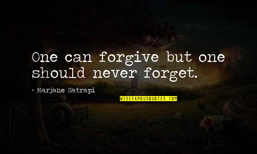 Black Cat White Cat Quotes By Marjane Satrapi: One can forgive but one should never forget.