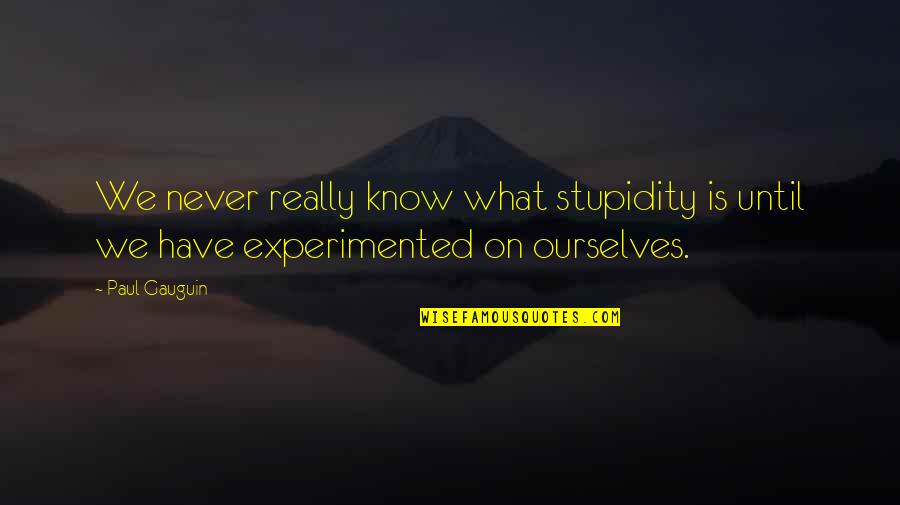Black Coal Thin Ice Quotes By Paul Gauguin: We never really know what stupidity is until