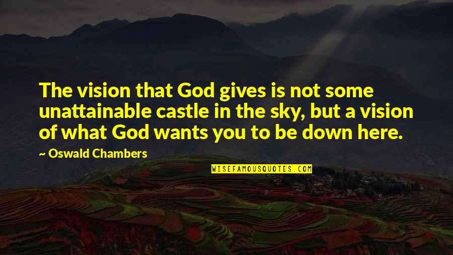 Black Currant Quotes By Oswald Chambers: The vision that God gives is not some