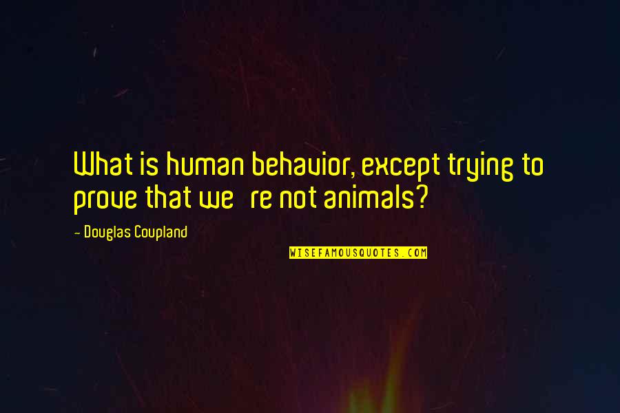 Black Day Of My Life Quotes By Douglas Coupland: What is human behavior, except trying to prove