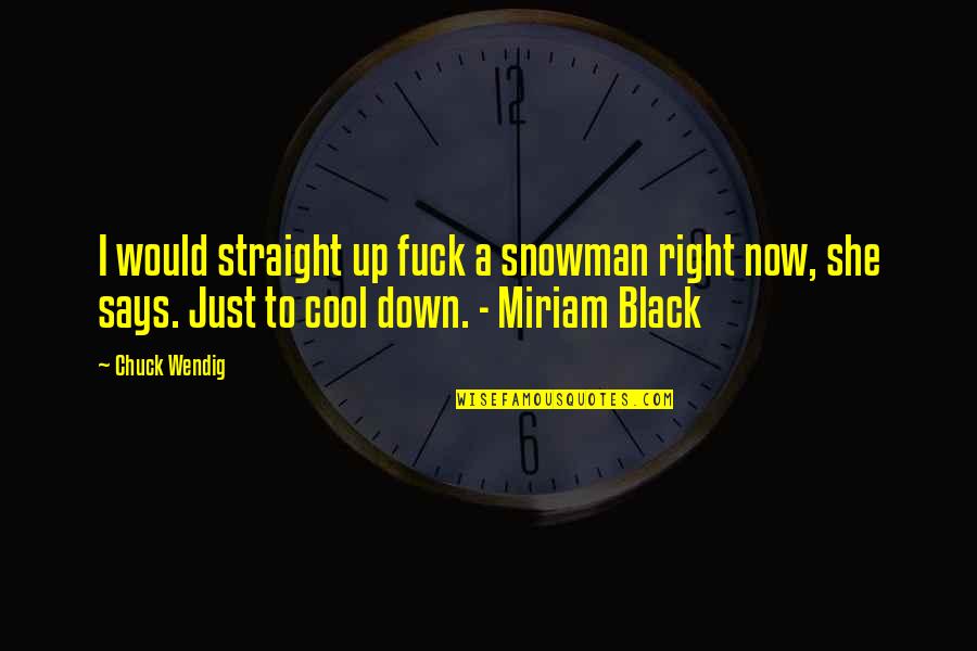 Black Down Quotes By Chuck Wendig: I would straight up fuck a snowman right