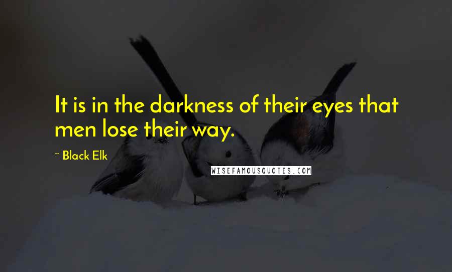 Black Elk quotes: It is in the darkness of their eyes that men lose their way.