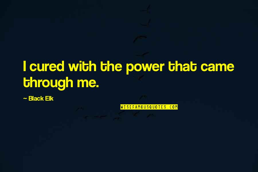 Black Elk Quotes By Black Elk: I cured with the power that came through