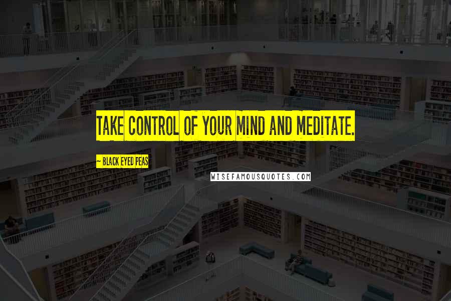 Black Eyed Peas quotes: Take control of your mind and meditate.
