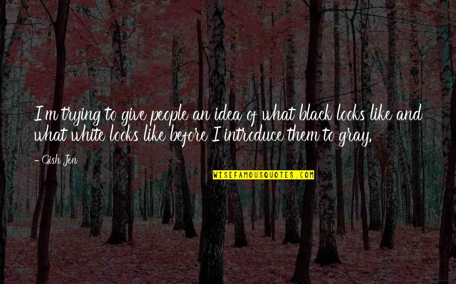 Black Gray And White Quotes By Gish Jen: I'm trying to give people an idea of