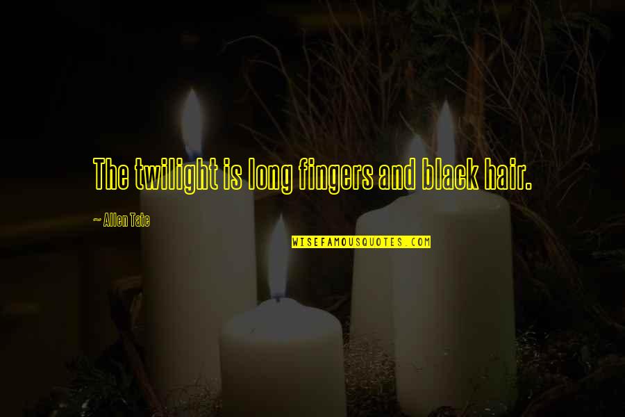 Black Hair Quotes By Allen Tate: The twilight is long fingers and black hair.