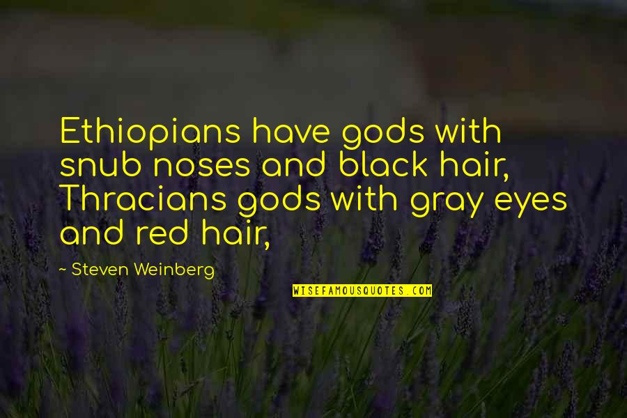 Black Hair Quotes By Steven Weinberg: Ethiopians have gods with snub noses and black