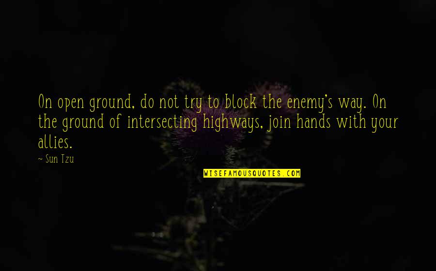 Black Hat Hacker Quotes By Sun Tzu: On open ground, do not try to block