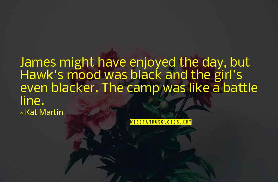 Black Hawk Quotes By Kat Martin: James might have enjoyed the day, but Hawk's