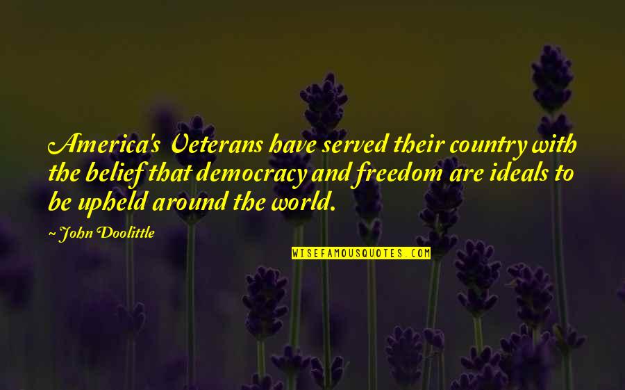 Black History Month 2013 Quotes By John Doolittle: America's Veterans have served their country with the