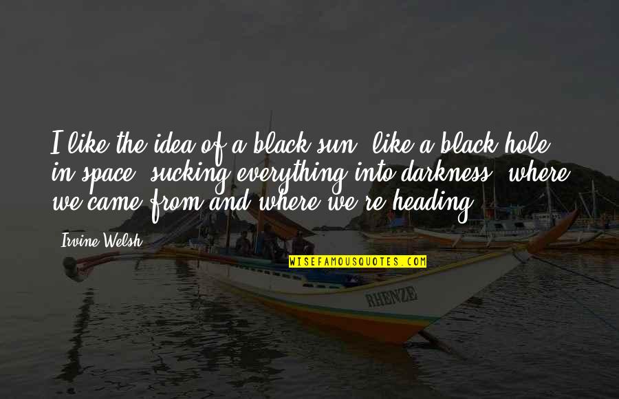 Black Hole Quotes By Irvine Welsh: I like the idea of a black sun;