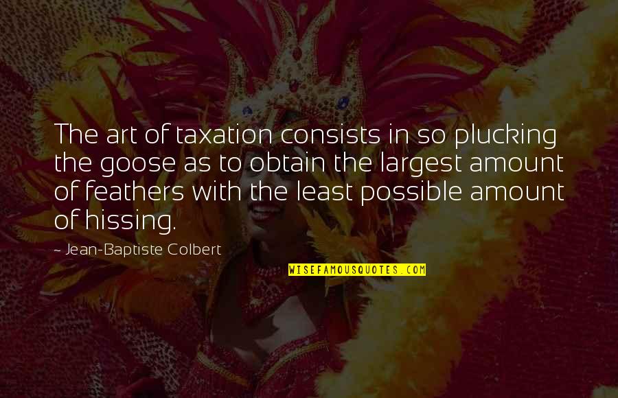 Black Hoodies Quotes By Jean-Baptiste Colbert: The art of taxation consists in so plucking