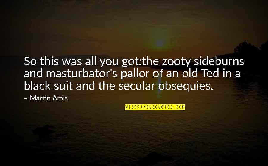 Black Humour Quotes By Martin Amis: So this was all you got:the zooty sideburns