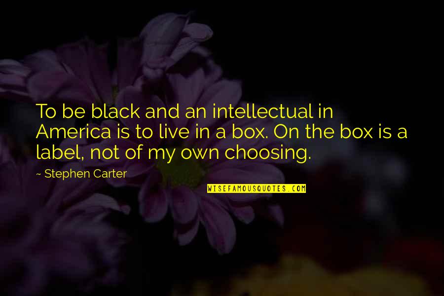 Black Is The Quotes By Stephen Carter: To be black and an intellectual in America