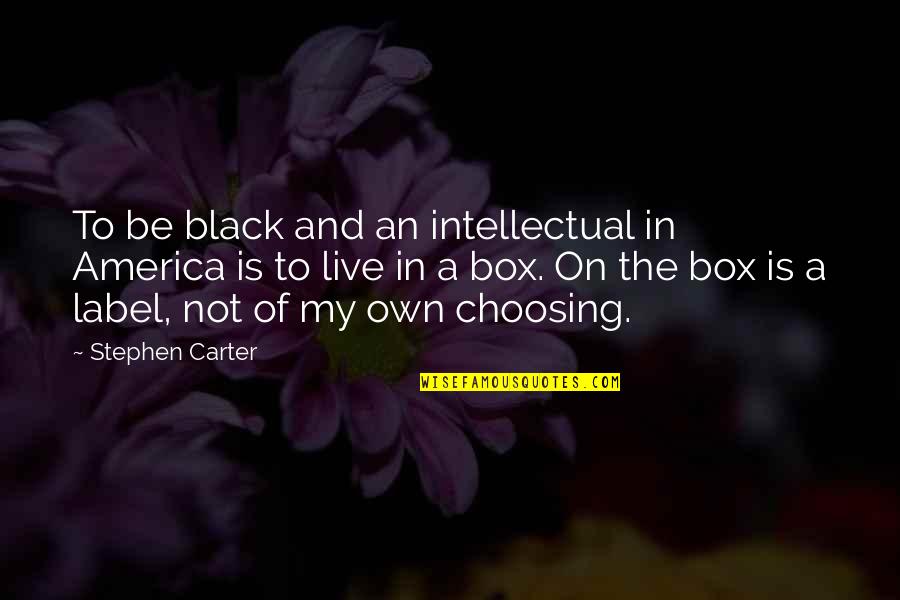 Black Label Quotes By Stephen Carter: To be black and an intellectual in America