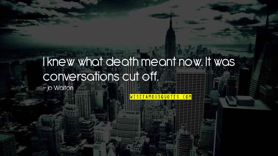 Black Ops 2 Mob Of The Dead Weasel Quotes By Jo Walton: I knew what death meant now. It was