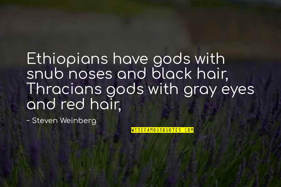 Black Red Quotes By Steven Weinberg: Ethiopians have gods with snub noses and black