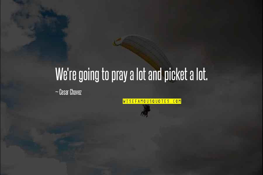 Black Rednecks And White Liberals Quotes By Cesar Chavez: We're going to pray a lot and picket Black Rednecks And White Liberals Quotes By Cesar Chavez: We're going to pray a lot and picket