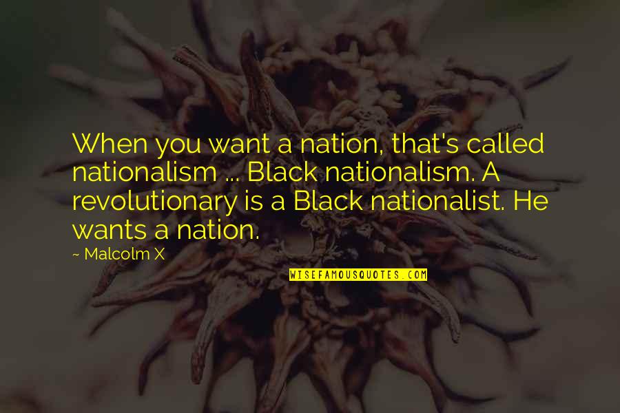 Black Revolutionary Quotes By Malcolm X: When you want a nation, that's called nationalism