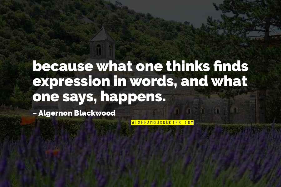 Black Robe Regiment Quotes By Algernon Blackwood: because what one thinks finds expression in words,