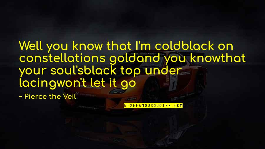 Black Veil Quotes By Pierce The Veil: Well you know that I'm coldblack on constellations