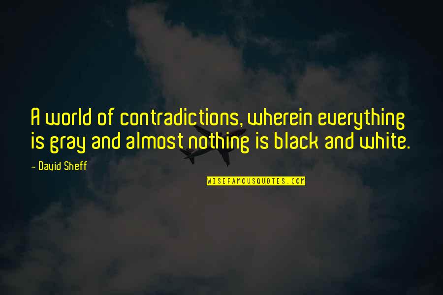 Black White And Gray Quotes By David Sheff: A world of contradictions, wherein everything is gray