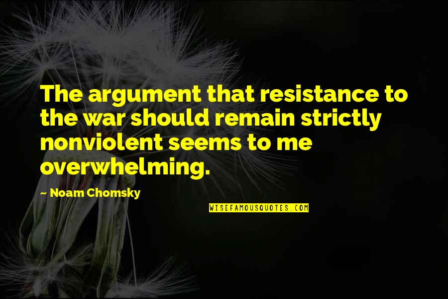 Blackadar Electric Quotes By Noam Chomsky: The argument that resistance to the war should