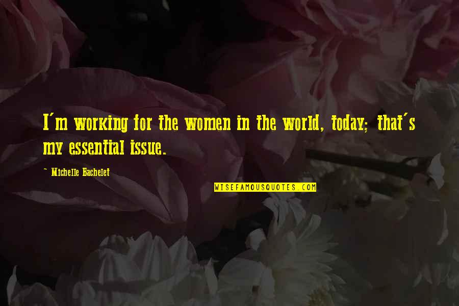 Blackamoor Quotes By Michelle Bachelet: I'm working for the women in the world,