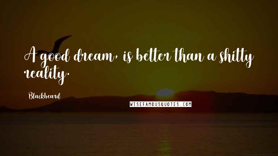 Blackbeard quotes: A good dream, is better than a shitty reality.