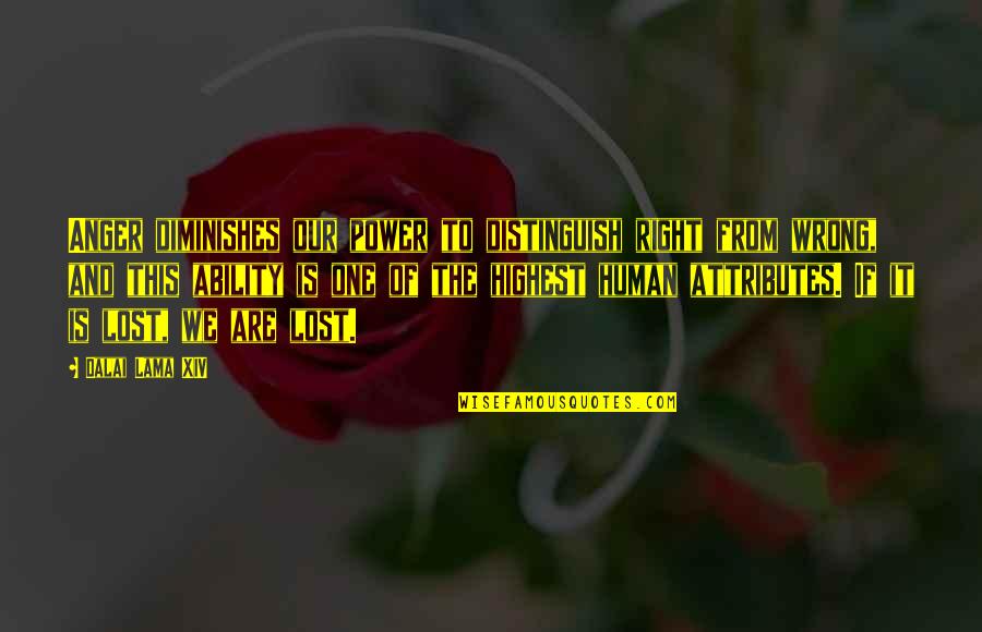 Blackcurrant In French Quotes By Dalai Lama XIV: Anger diminishes our power to distinguish right from