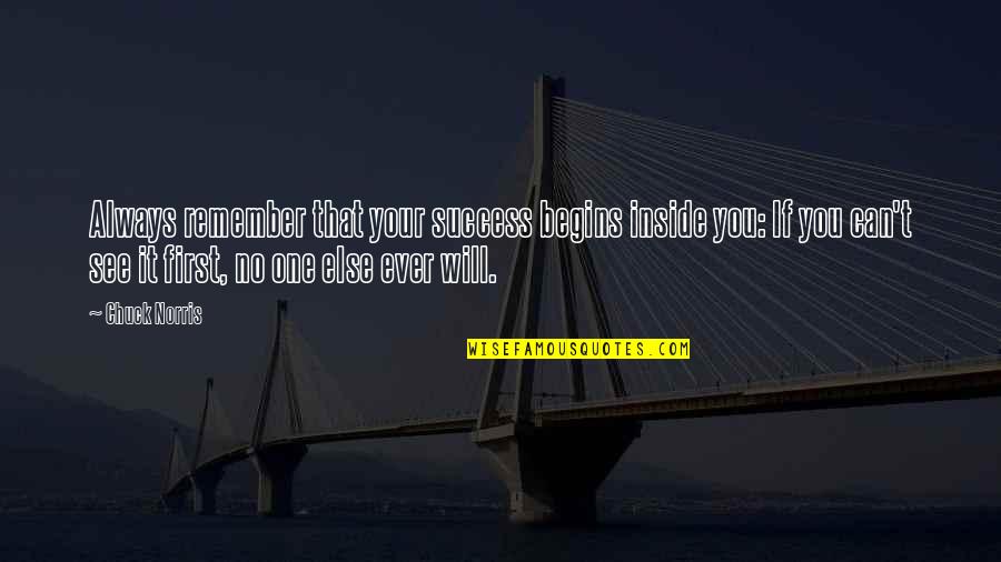Blackfly Canoes Quotes By Chuck Norris: Always remember that your success begins inside you: Blackfly Canoes Quotes By Chuck Norris: Always remember that your success begins inside you: