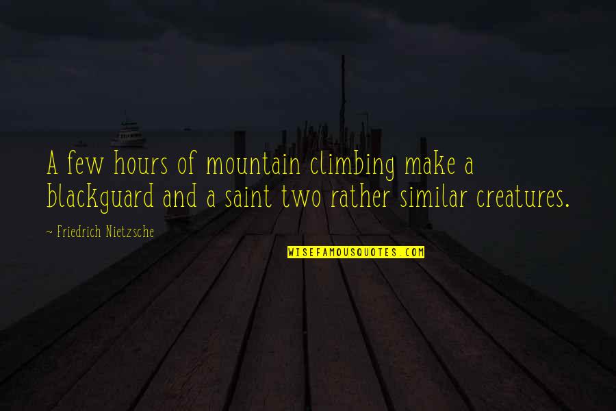 Blackguard Quotes By Friedrich Nietzsche: A few hours of mountain climbing make a